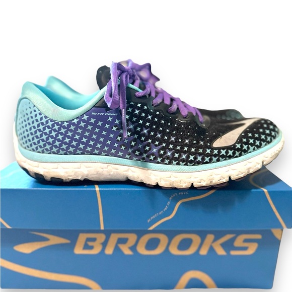BROOKS | Women’s PureFlow 5 Running Shoes Size 9.5 Purple Turquoise EUC - Picture 2 of 10